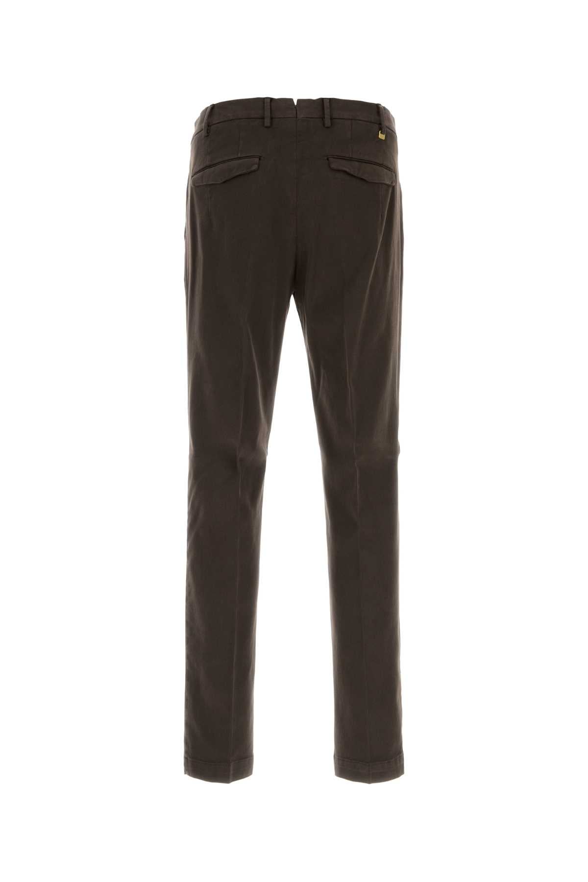 Pt Torino Stretch Cotton Trousers — Brown