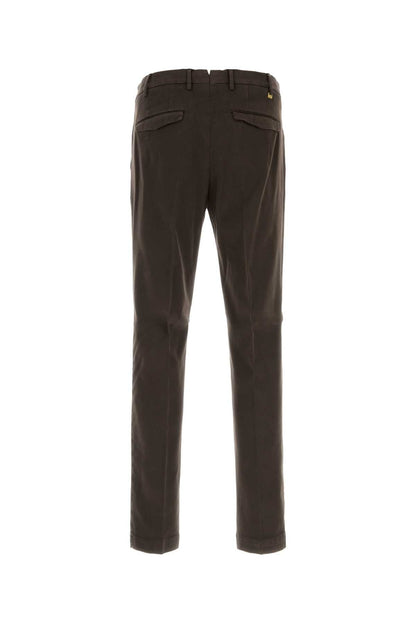 Pt Torino Stretch Cotton Trousers — Brown