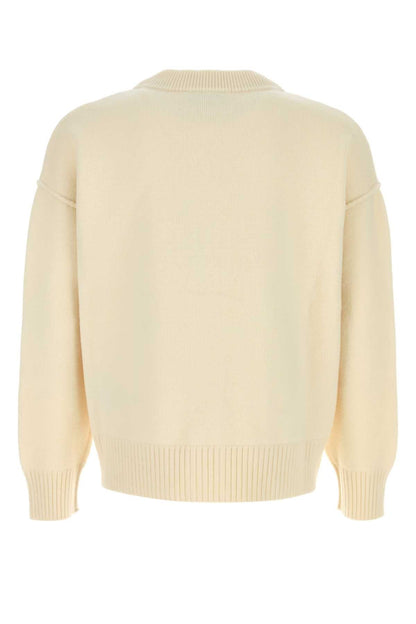AMI Paris Felted Cardigan — Beige