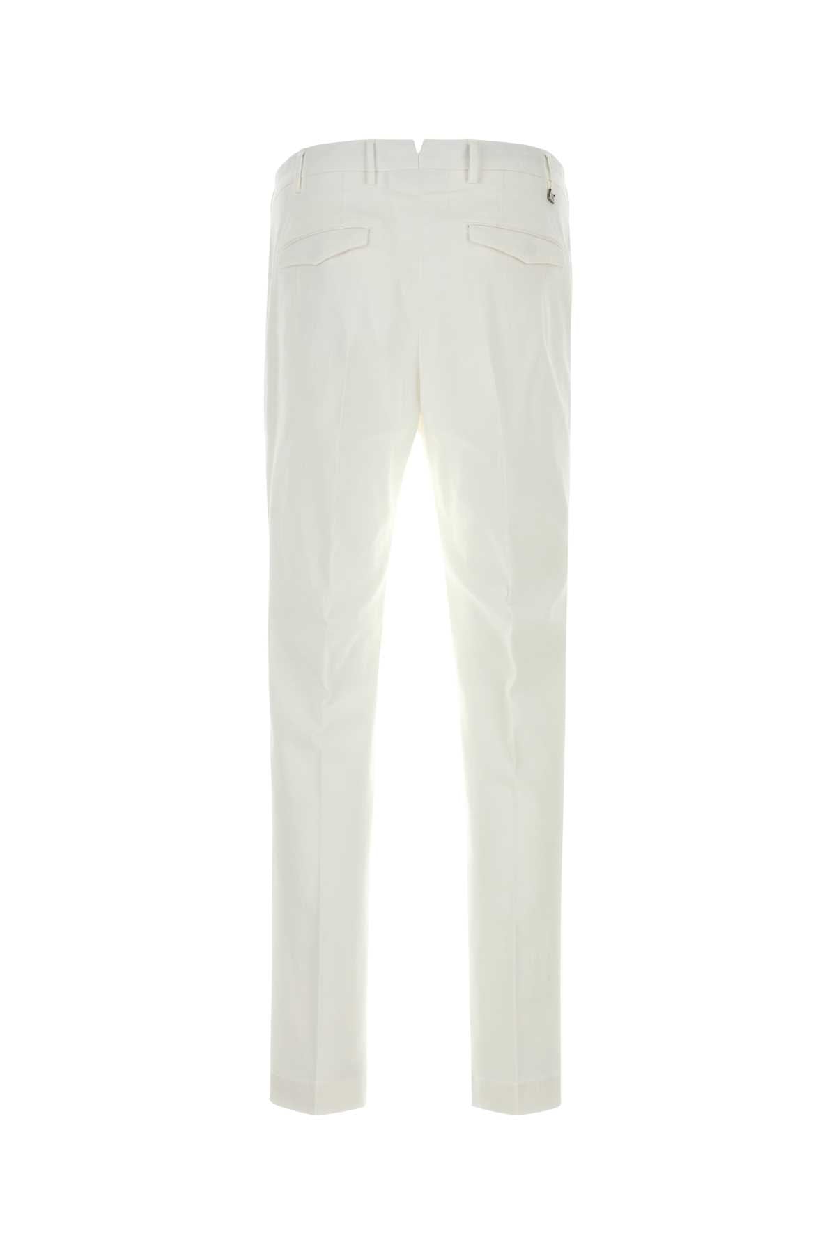 Pt Torino Stretch Cotton Trousers — White