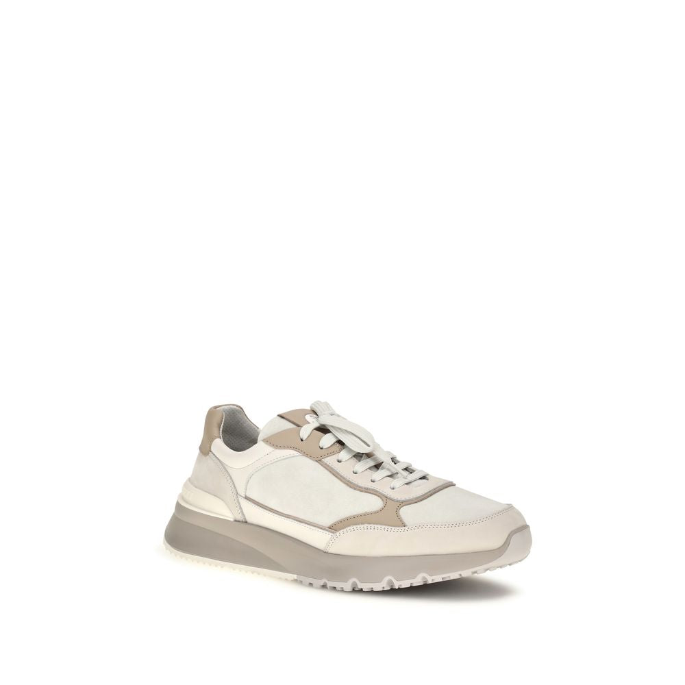 Brunello Cucinelli Calf Leather Sneaker — Beige