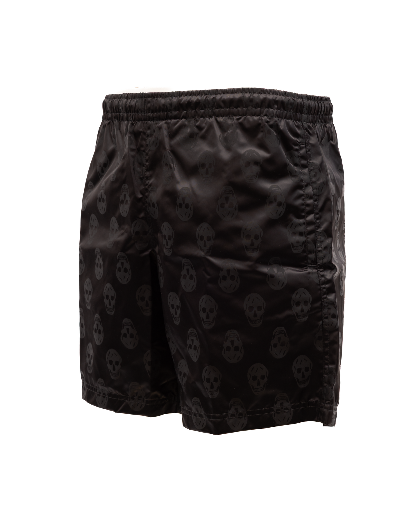 Alexander McQueen Skull-Print Nylon Shorts — Black