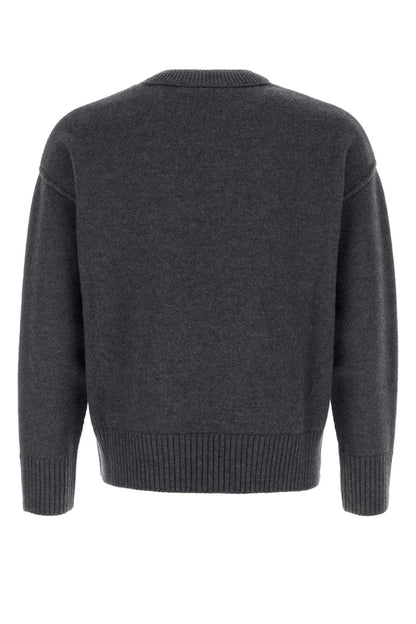 AMI Paris Felted Sweater — Gray