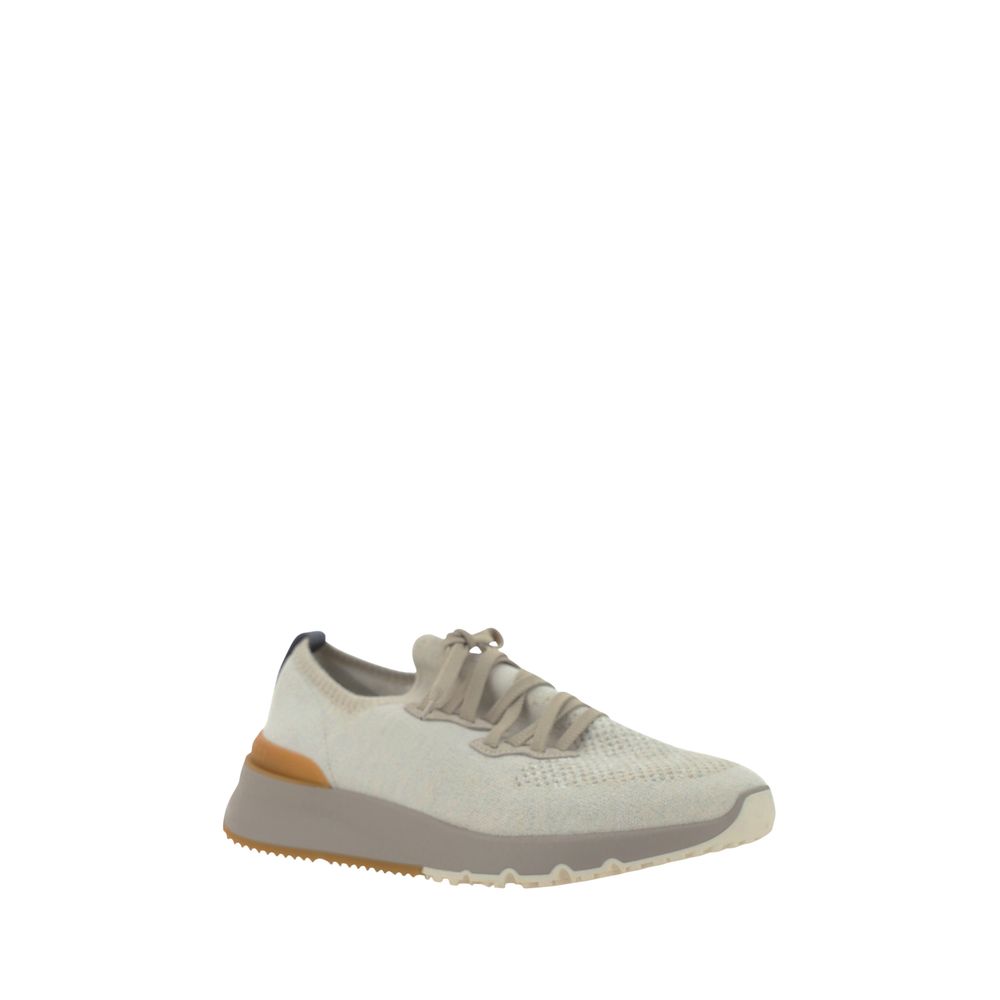 Brunello Cucinelli Cotton Mesh Sneaker — White