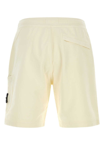 Stone Island Cotton Jogger Shorts — Ivory