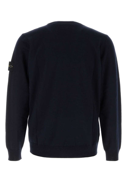 Stone Island Virgin Wool Crew-Neck Sweater — Navy