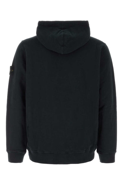 Stone Island Compass-Patch Cotton Sweatshirt — Black