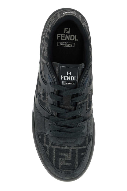 Fendi Logo-Jacquard Low-Top Sneaker — Black