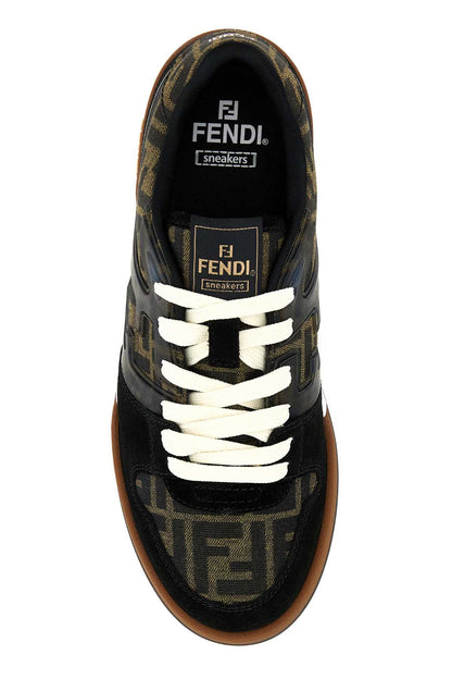 Fendi Logo Jacquard Colorblock Sneaker — Black