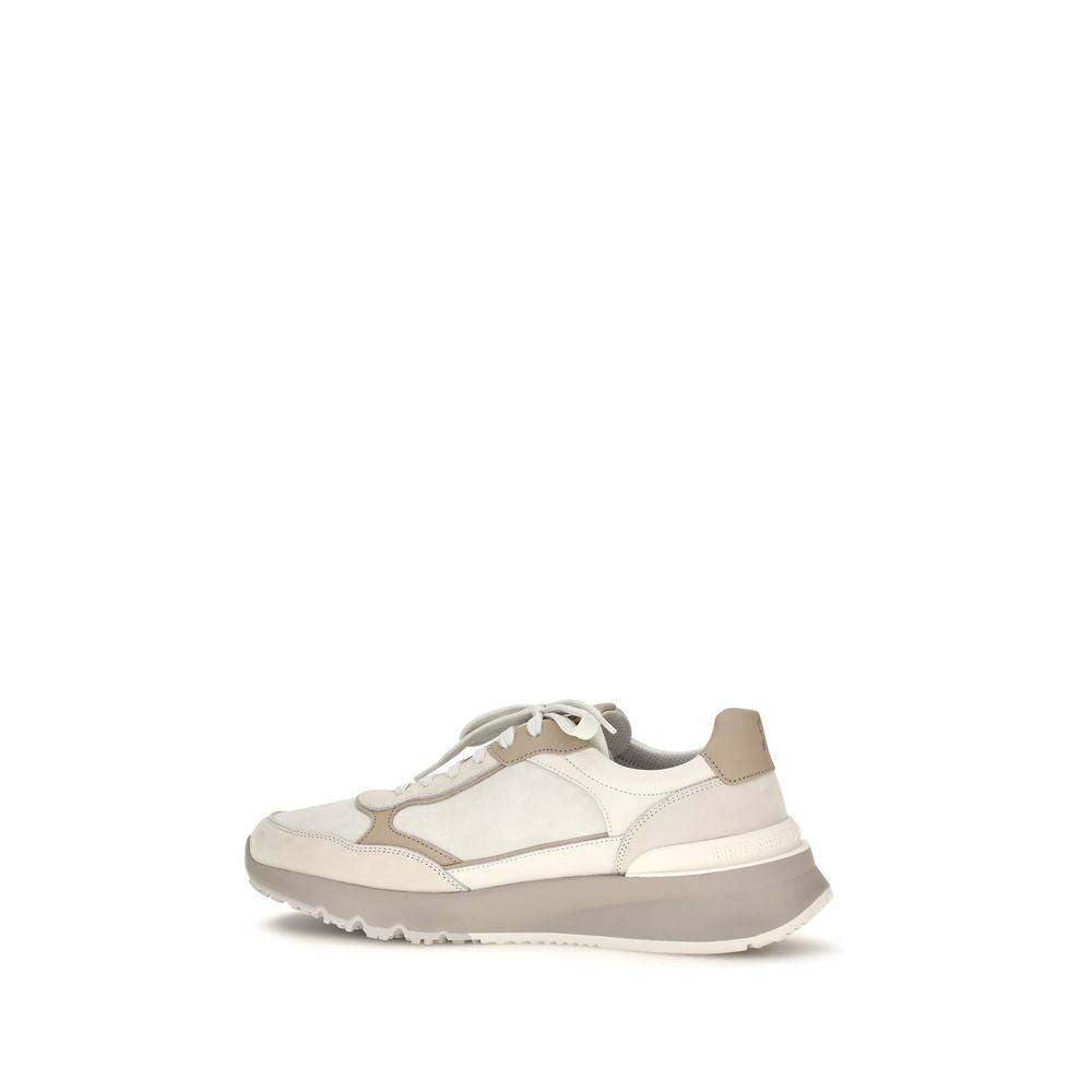 Brunello Cucinelli Calf Leather Sneaker — Beige