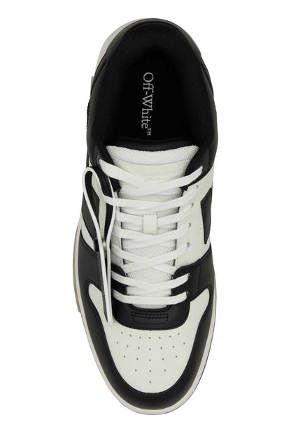 Off-White Color-Block Leather Sneaker — White