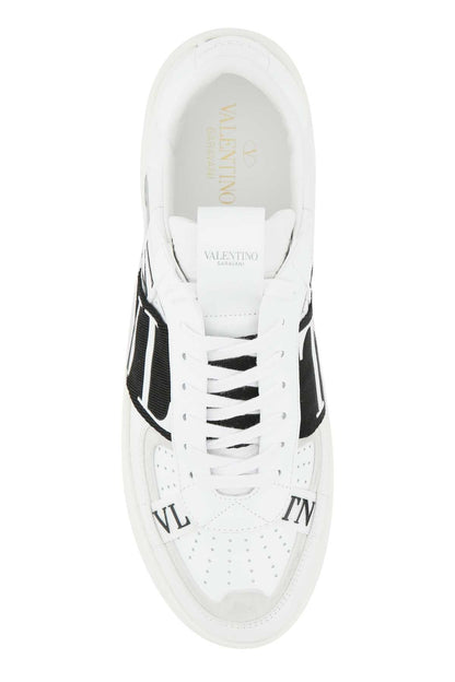 Valentino Garavani Color-Block Calf Leather Sneaker — White