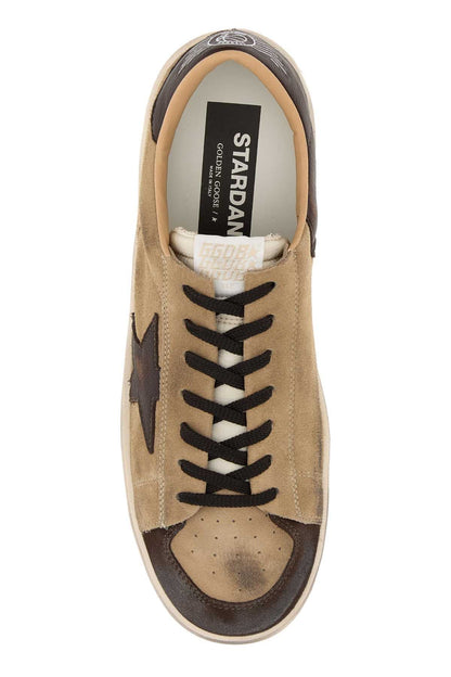 Golden Goose Deluxe Brand Suede and Leather Star-Patch Sneaker — Beige