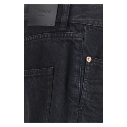 Saint Laurent Cotton Slim Fit Jeans — Black