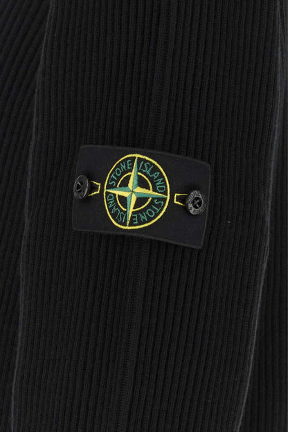 Stone Island Ribbed Virgin Wool Sweater — Black