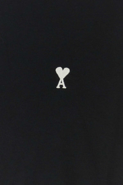 AMI Paris Embroidered Heart Logo Sweatshirt — Black