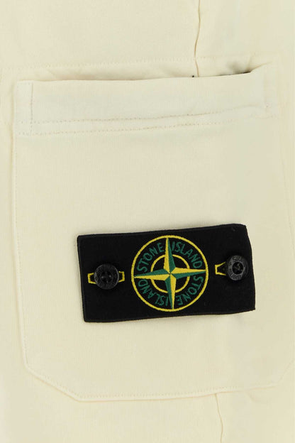 Stone Island Cotton Jogger Shorts — Ivory