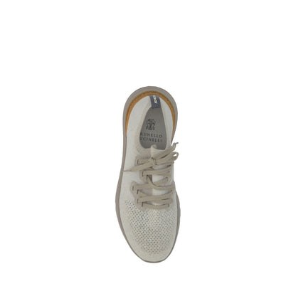 Brunello Cucinelli Cotton Mesh Sneaker — White