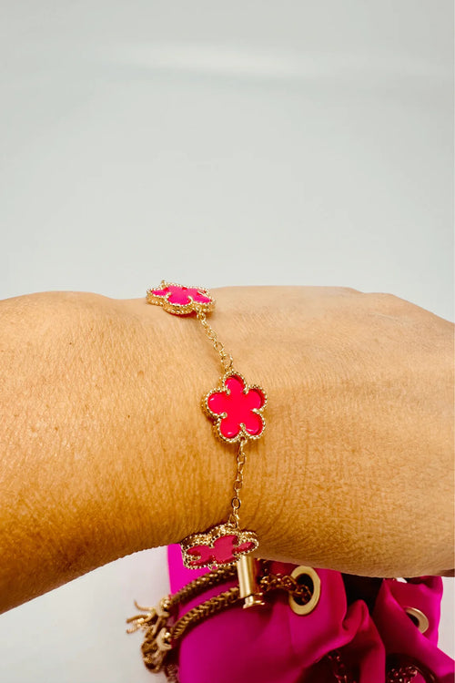 Inspiring Flowers That Last Forever Bracelet (Fuchsia)