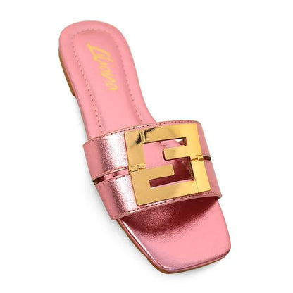 Kyra Signature Flat Sandals Pink