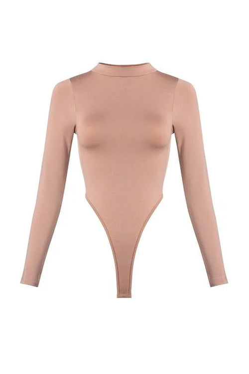Lara High Crotch Mockneck Bodysuit (Nude)