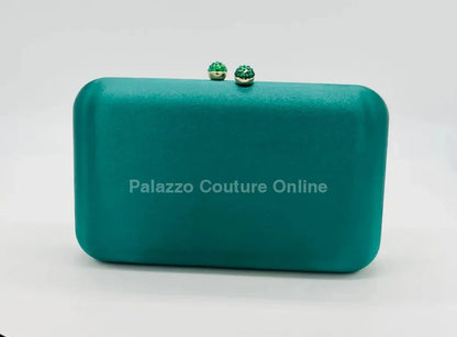 Luxe Silk Evening Clutch Green