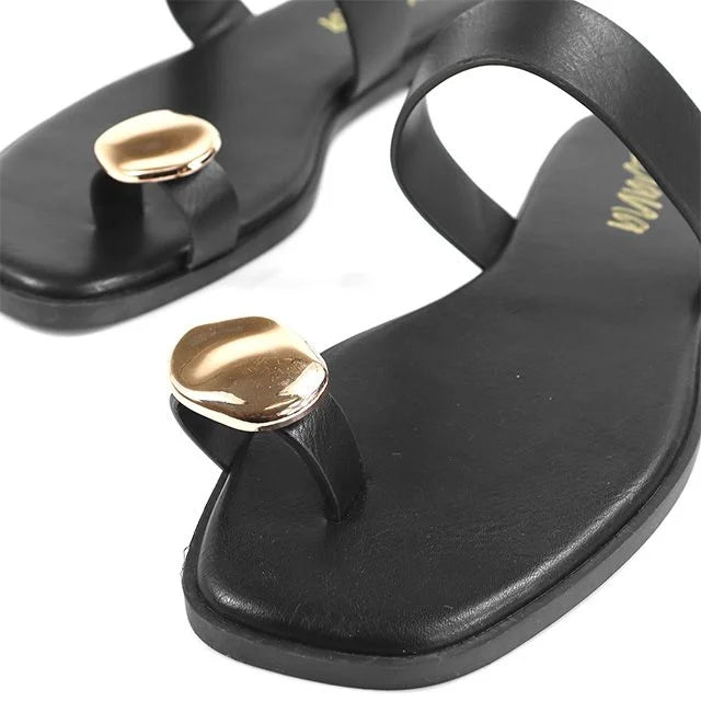 Luxe Stride Indigo Sandals (Black)