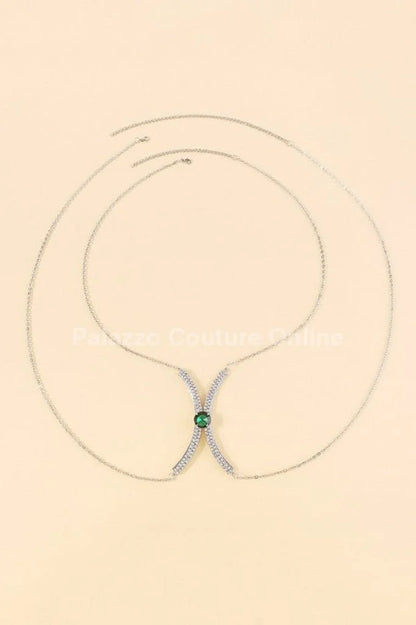 Luxury Sexy Green Crystal Body Chain Body Jewelry