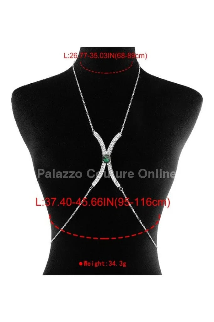Luxury Sexy Green Crystal Body Chain Body Jewelry