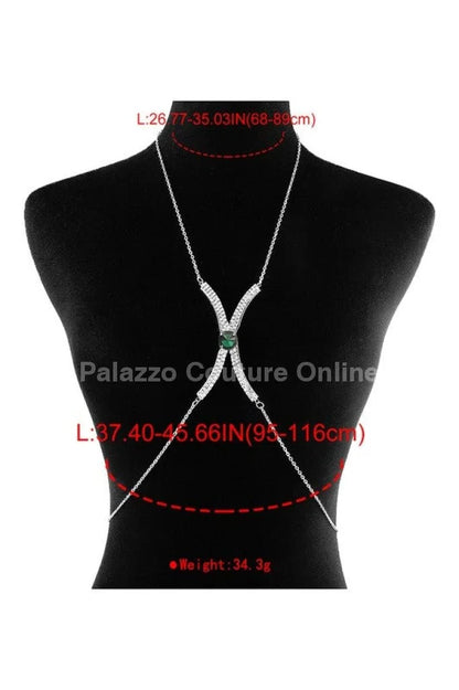 Luxury Sexy Green Crystal Body Chain Body Jewelry