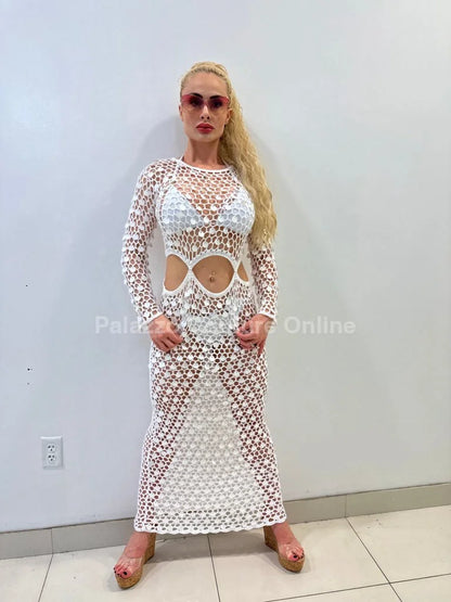 Make You Feel Cover Up Maxi Dress ( White)