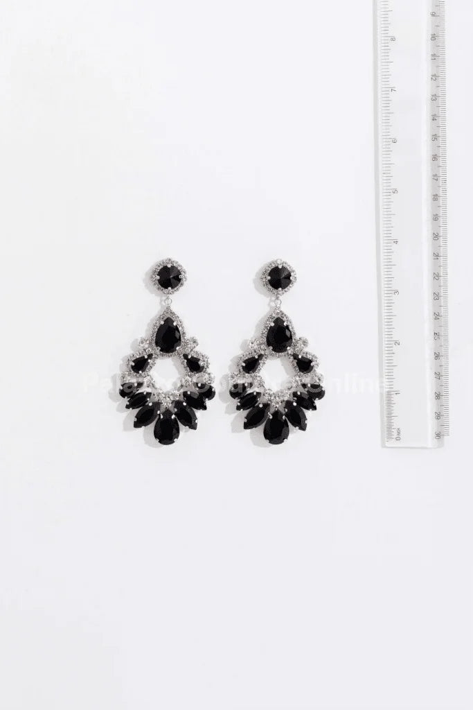 Marquise Crystal Drop Evening Earrings