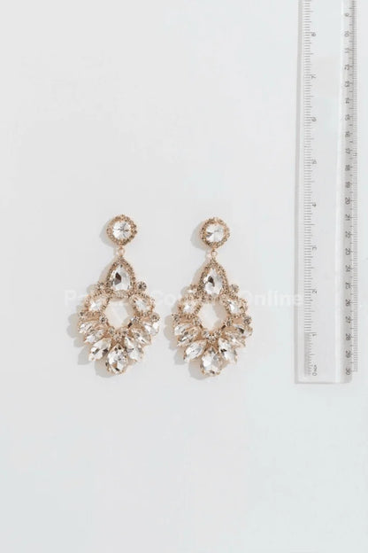 Marquise Crystal Drop Evening Earrings