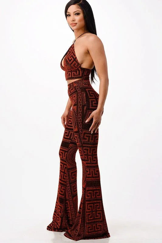 Metallic pant set Bralette with Stretch Fit