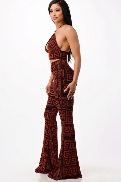 Metallic pant set Bralette with Stretch Fit