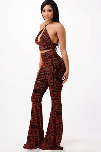 Metallic pant set Bralette with Stretch Fit