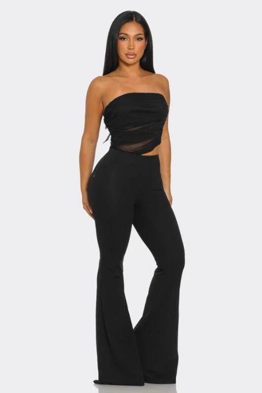 Midnight Temptation Mesh Jumpsuit - Black