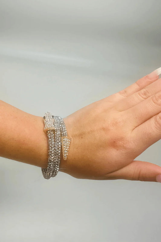 Modern Double Wrap Serpentine Bracelet (Gold)