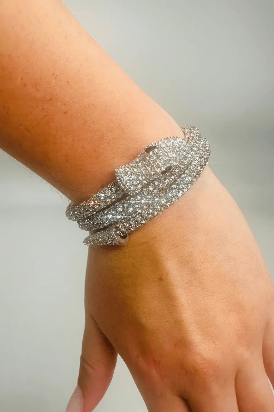 Modern Double Wrap Serpentine Bracelet (Silver)