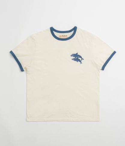 Mollusk Dolphins Ringer T-Shirt - Natural / Navy