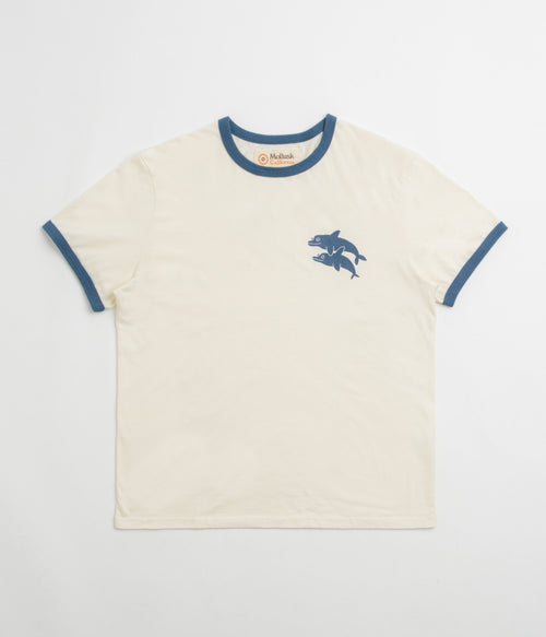 Mollusk Dolphins Ringer T-Shirt - Natural / Navy