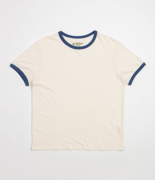 Mollusk Hemp Ringer T-Shirt - Natural / Navy