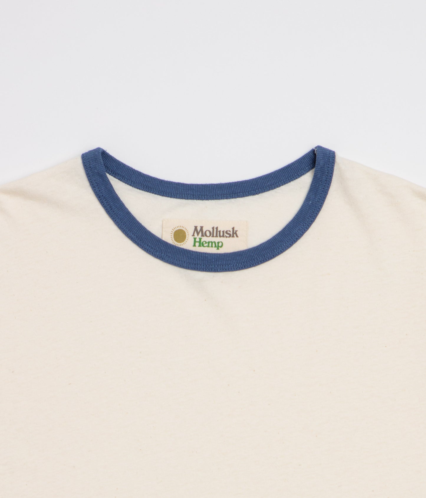 Mollusk Hemp Ringer T-Shirt - Natural / Navy