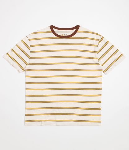 Mollusk Hemp T-Shirt - Brown / Gold Stripe