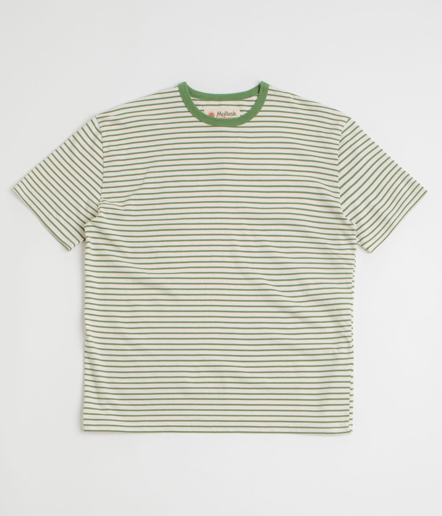 Mollusk Striped Heavy T-Shirt - Natural / Green