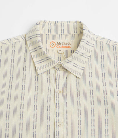 Mollusk Summer Short Sleeve Shirt - Natural / Navy Dobby