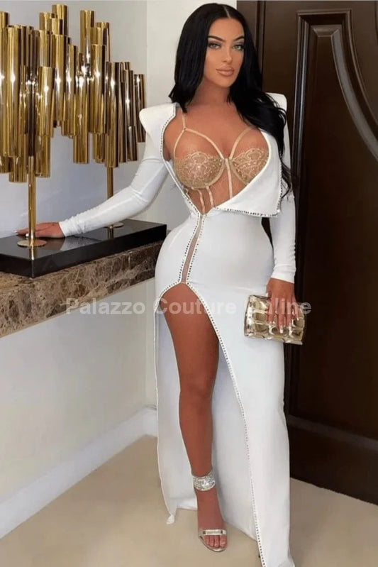 My Own Style of Loving Ivory Maxi Dress (With Nude Bodysuit)