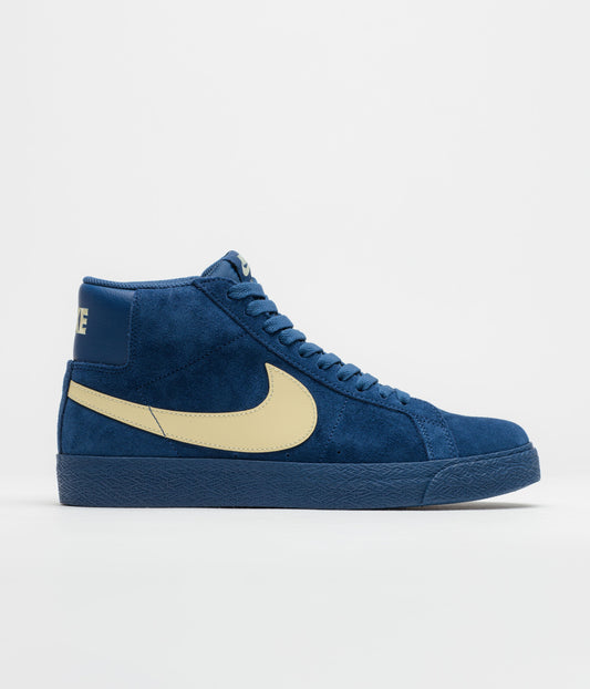Nike SB Blazer Mid Shoes - Coastal Blue / Pale Yellow - Coastal Blue