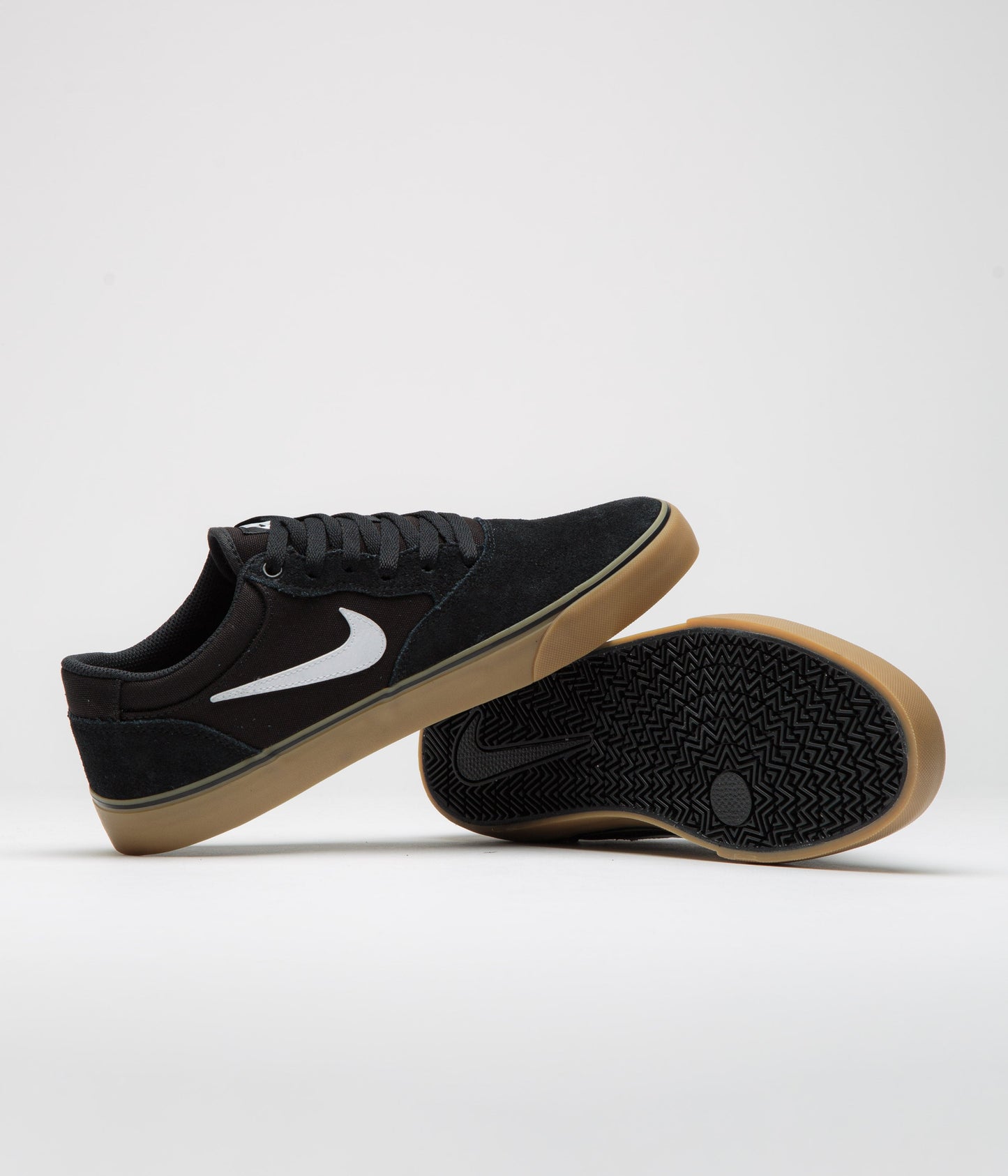 Nike SB Chron 2 Shoes - Black / White - Black - Gum Light Brown