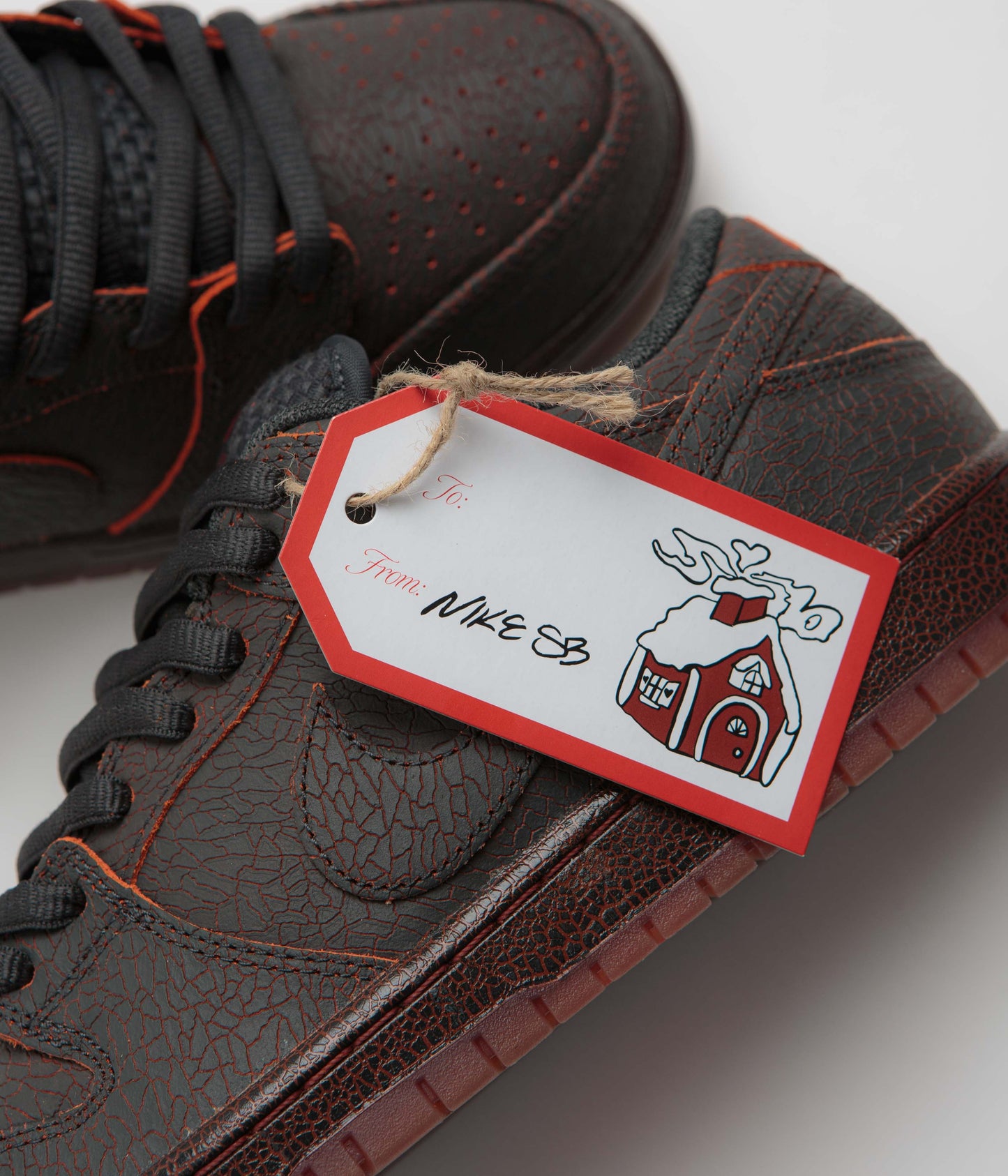 Nike SB Dunk Low Pro Premium 'Krampus' Shoes - Dark Smoke Grey / Campfire Orange - Black